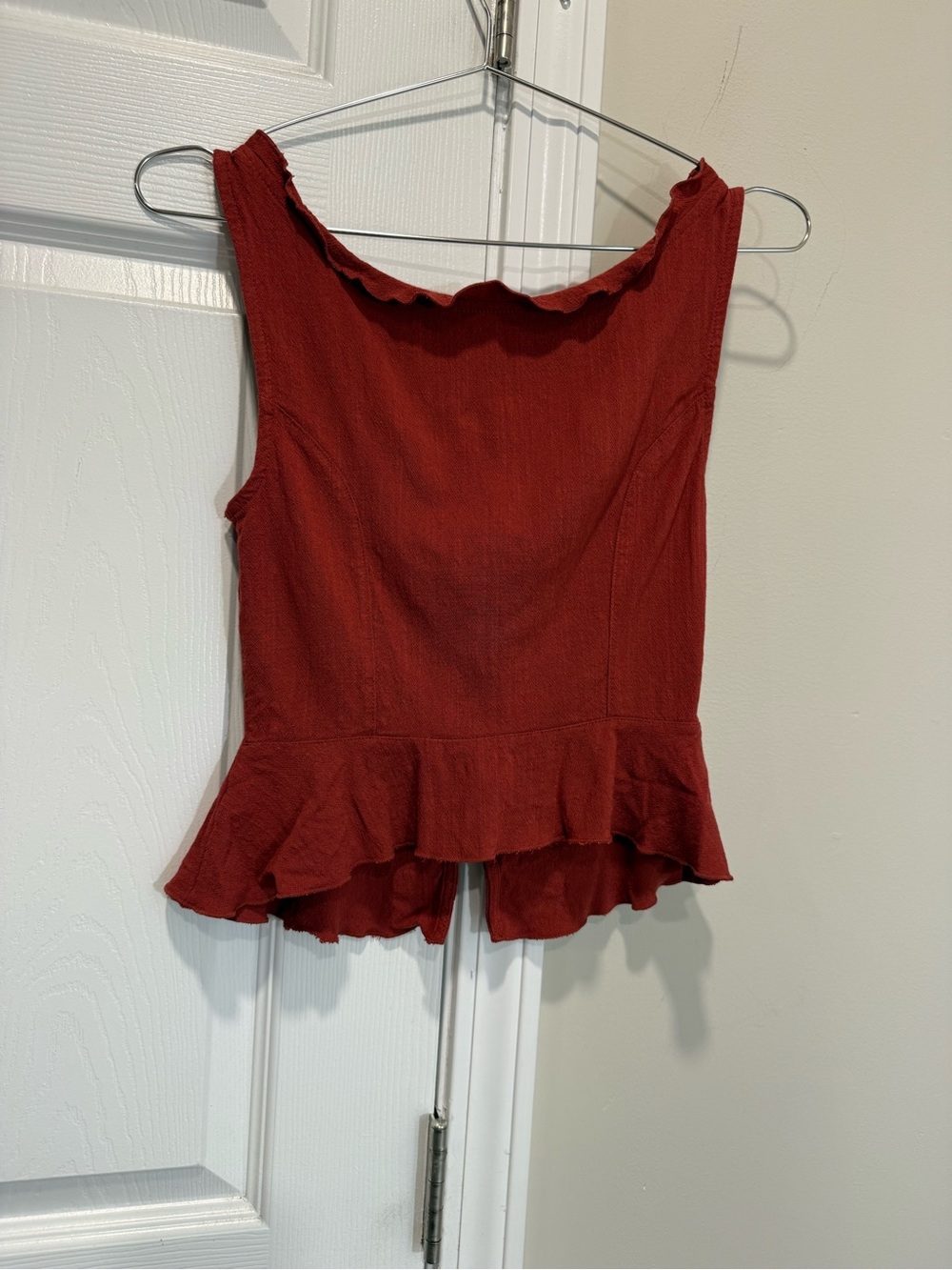 Intimately Free People Rust Red Peplum Tank Top Boho Cottagecore XS - Picture 3 of 9